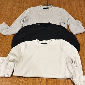 ABERCROMBIE AND FITCH Men’s Waffle Knit Long Sleeves Bundle